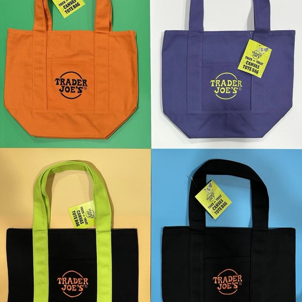 Trader Joe’s Canvas Mini Tote Bag Black and Green Viral🖤💚